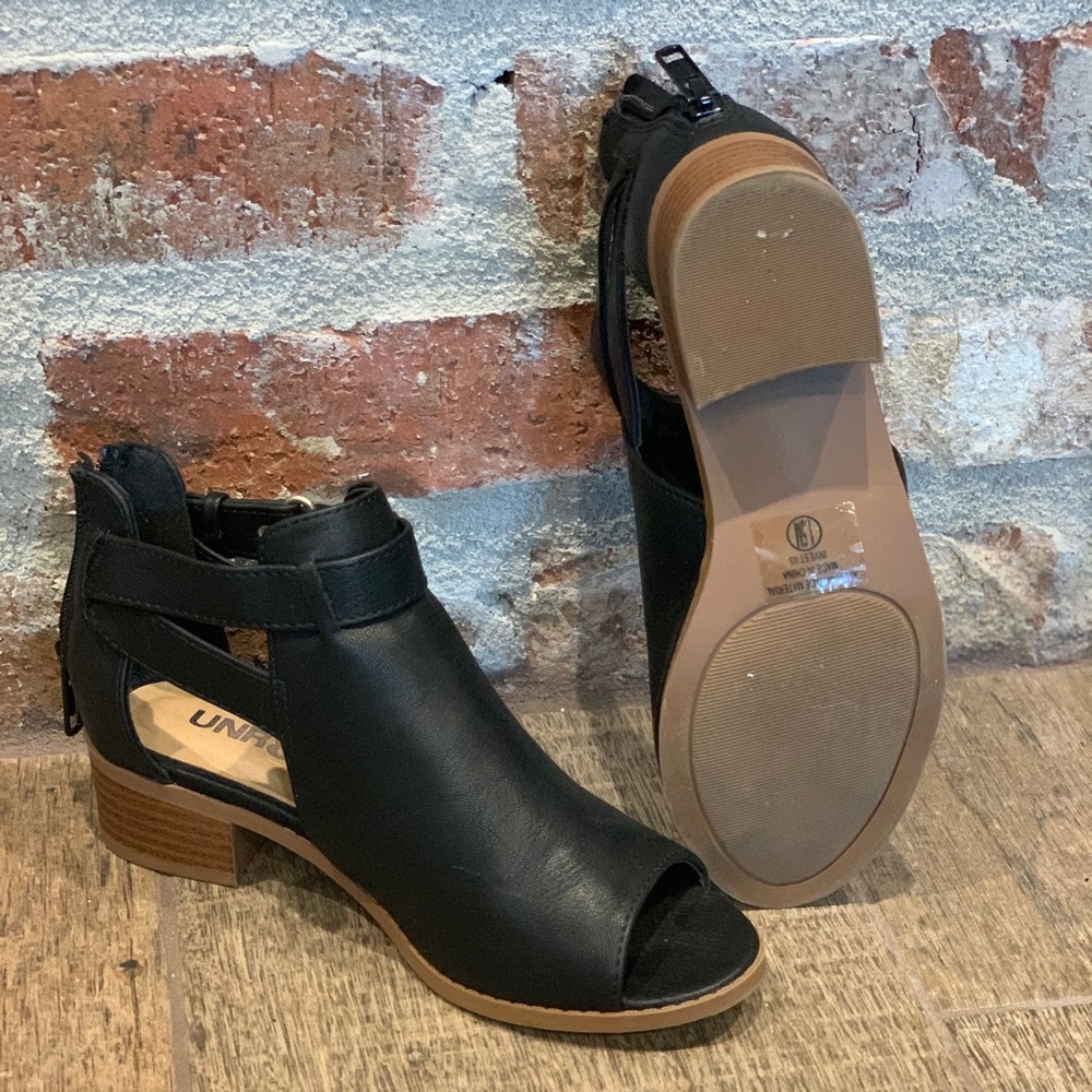 Peep toe booties